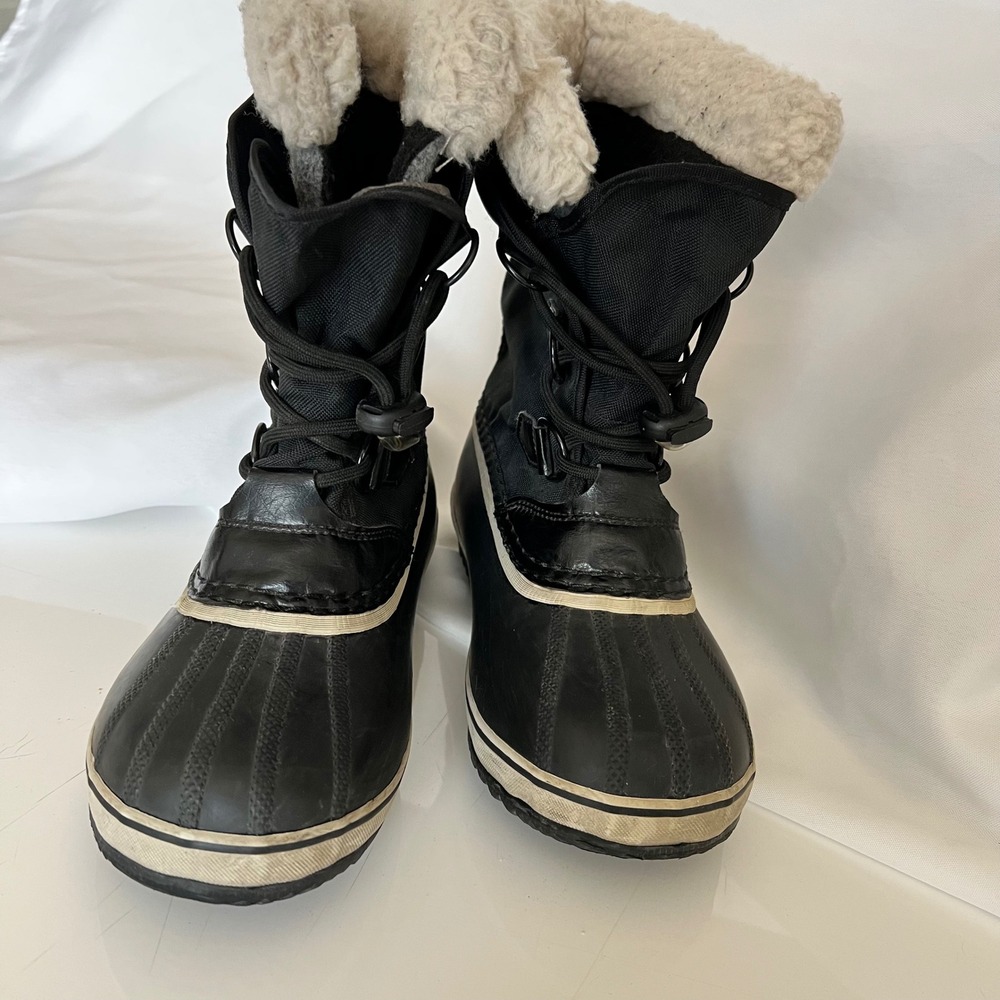 Sorel Kids Yoot Pac Nylon Snow Boots Black Waterproof NY1962-010 Size 3